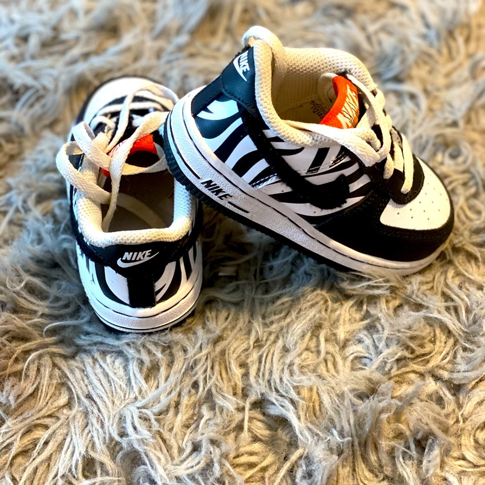 White and black airforce 1s w/zebra stripes